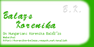 balazs korenika business card